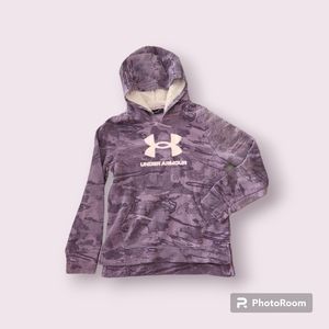 Under Armour Girls Purple Camo Half-Tone Reaper Logo Hoodie - Youth Large 14-16